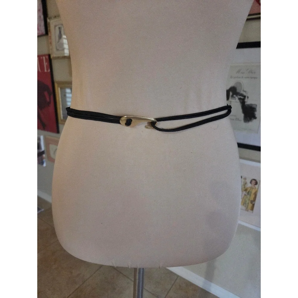 Giani‎ Bernini Vintage Black Beaded Braided Waist Belt Sequin Embellished Hook